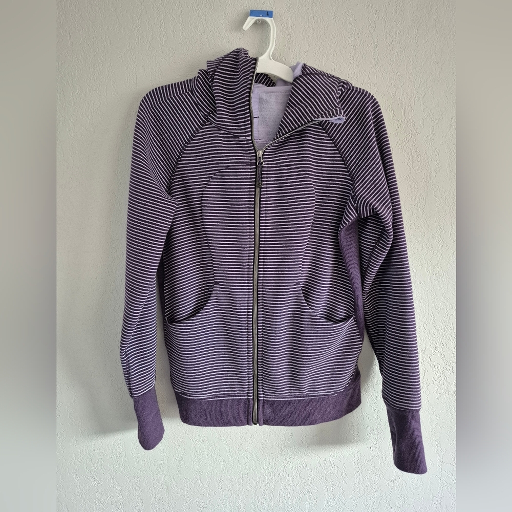 Purple Striped Zip-Up Hoodie